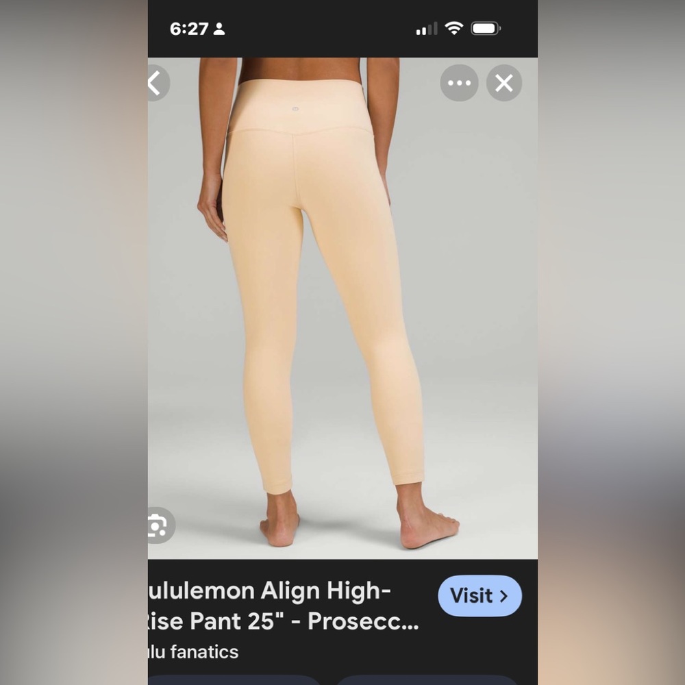 Lululemon Athletica Align High-Rise Pant 25" W/pockets Prosecco NWT